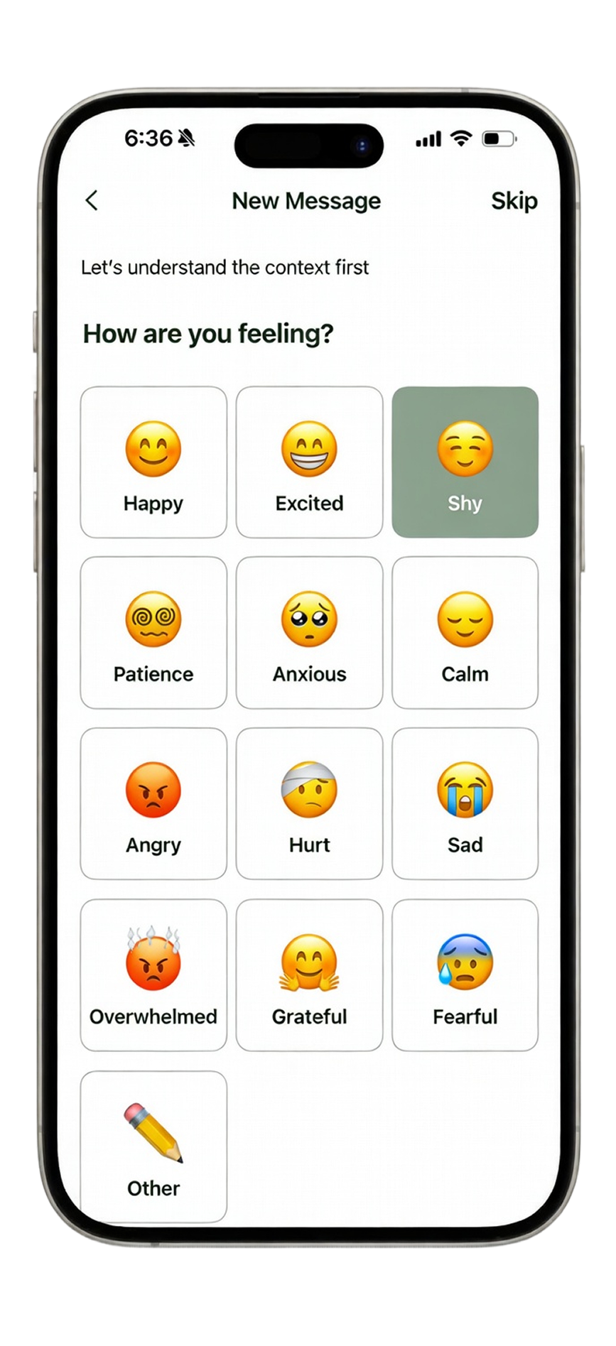 Message thread screen